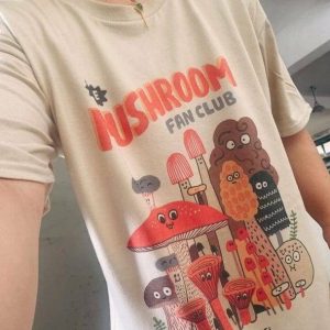 Indie Mushroom T-Shirt: Y2K Aesthetic, Grunge Style, and Coquette Vibes
