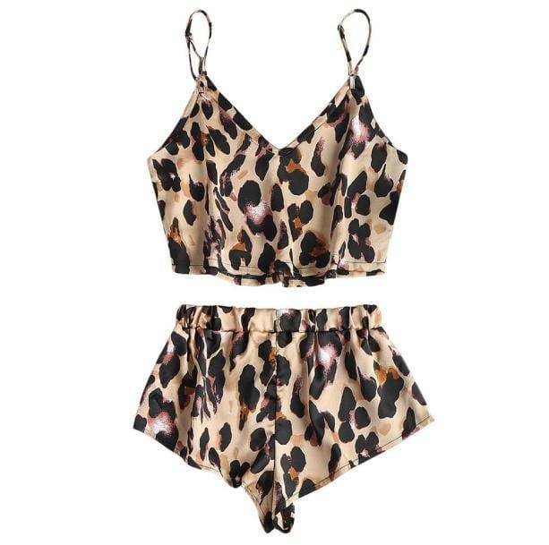 Leopard Satin Pajama Set - Y2K Fashion Meets Aesthetic Coquette Style