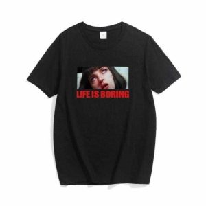 Life Is Boring T-Shirt - Y2K Aesthetic, Grunge Style, Coquette Vibes