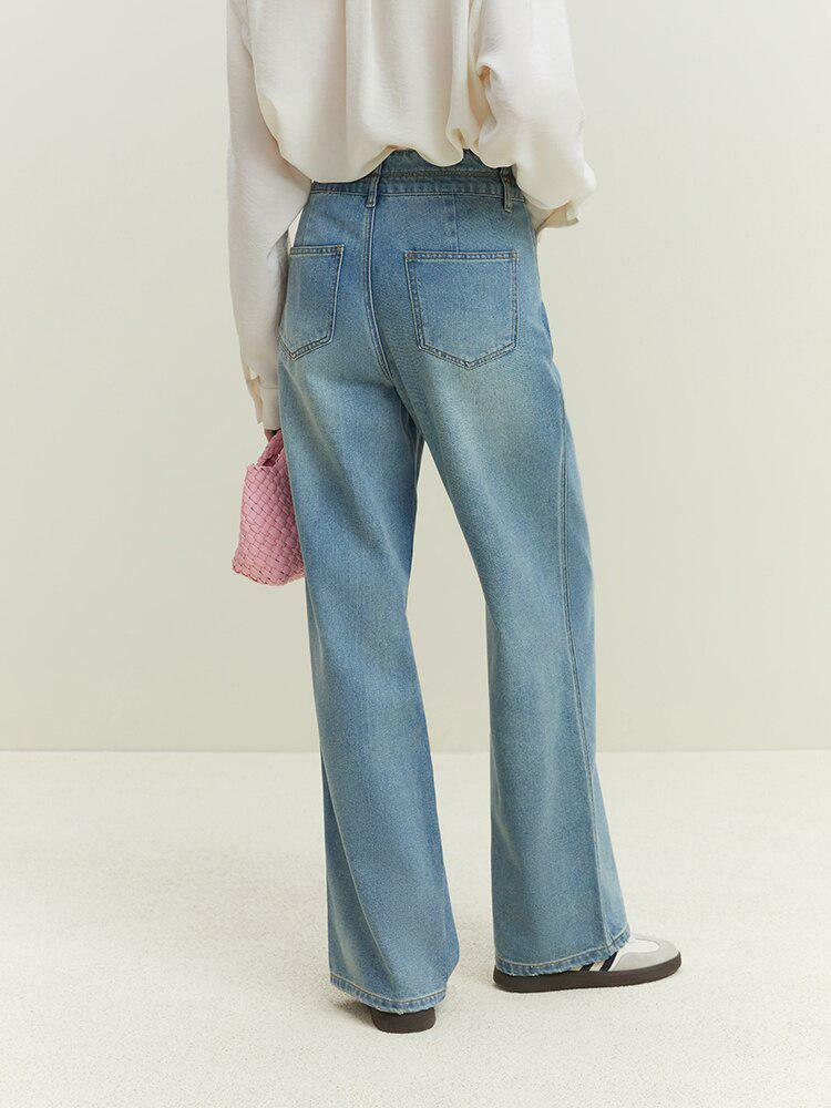 Light Washed Double Buttoned Jeans - Y2K Fashion Essential for Aesthetic Looks