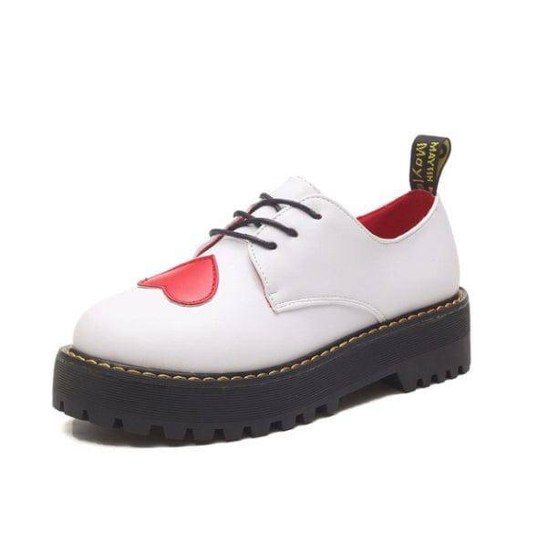 Love Heart Oxford Shoes: Y2K Aesthetic Footwear for Trendy Styles