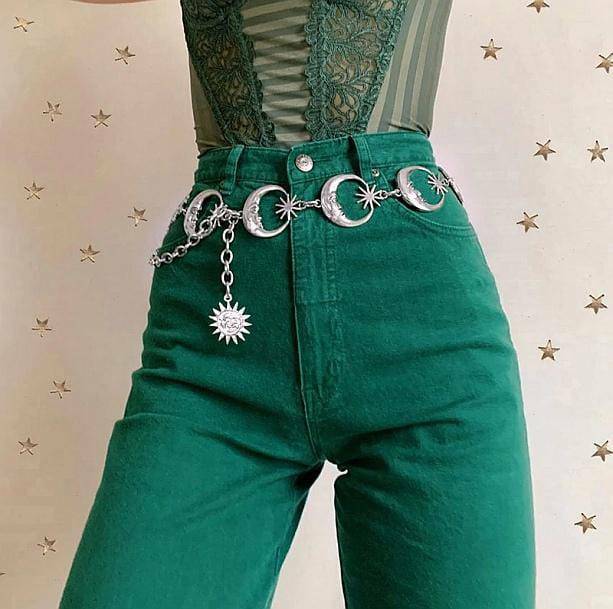 Moon Child Belt: Y2K Fashion Essential for Aesthetic Coquette Style