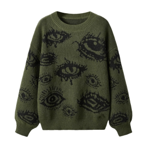 Open Eye Sweater: Y2K Aesthetic, Grunge Style, and Coquette Vibes