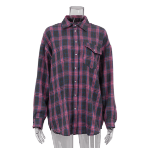 Oversized Pink Plaid Shirt - Y2K Fashion, Aesthetic Coquette Style