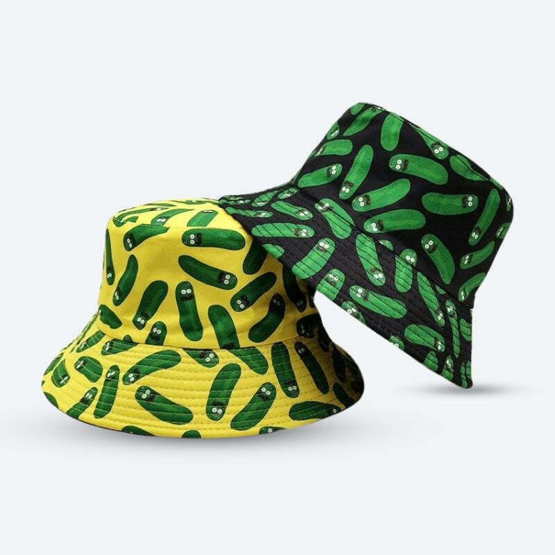 Pickle Rick Bucket Hat - Y2K Fashion, Aesthetic Coquette Style Accessory