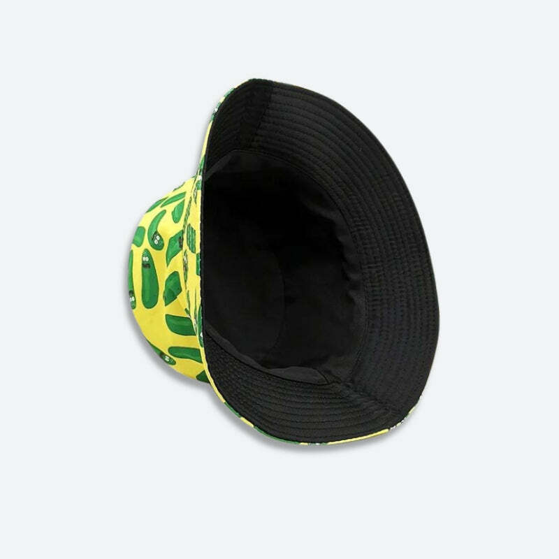 Pickle Rick Bucket Hat - Y2K Fashion, Aesthetic Coquette Style Accessory