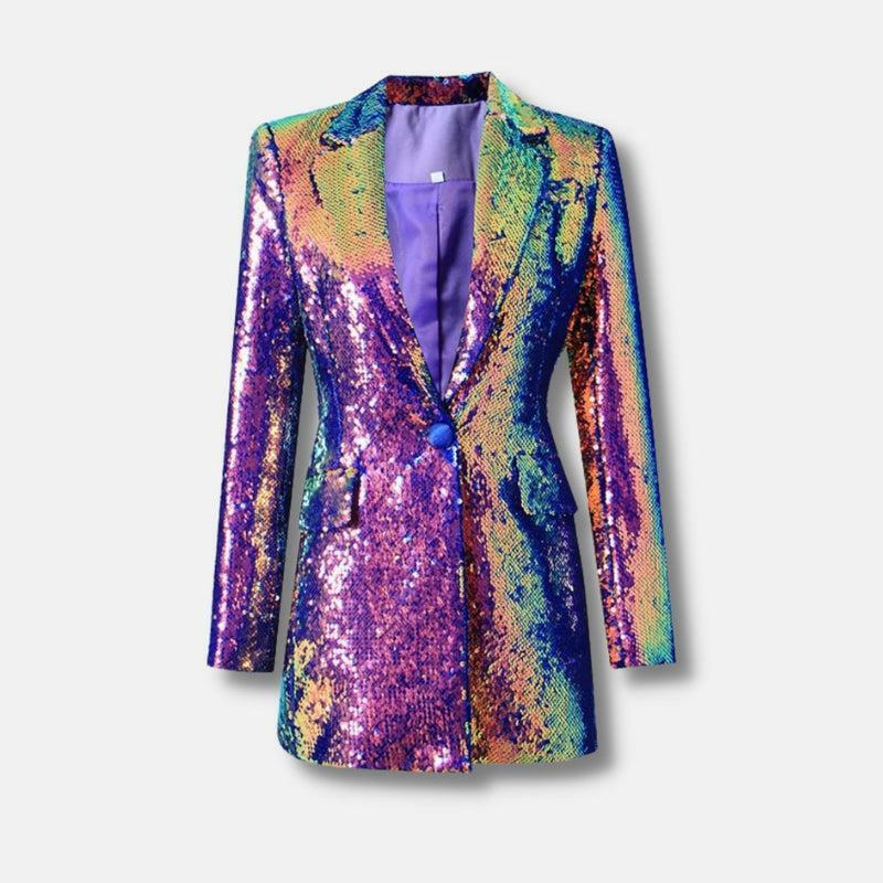 Premium Sequin Long Blazer - Y2K Fashion Meets Aesthetic Coquette Style