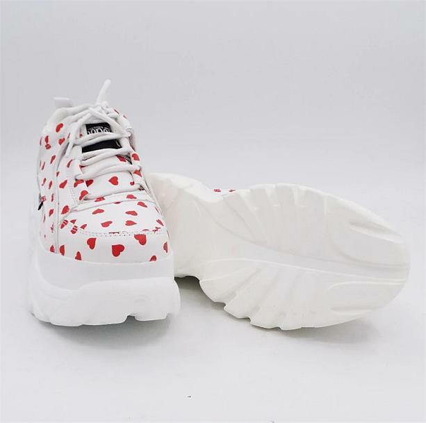 Red Hearts Sneakers: Y2K Fashion, Aesthetic Coquette Style, Cute & Trendy