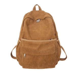 Retro Corduroy Backpack: Y2K Aesthetic, Preppy Style, Vintage Vibes