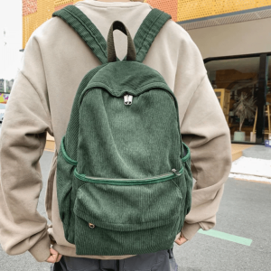 Retro Corduroy Backpack: Y2K Aesthetic, Preppy Style, Vintage Vibes