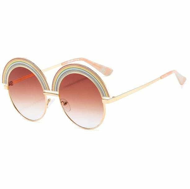 Retro Rainbow Sunglasses for Y2K Aesthetic and Coquette Style Lovers