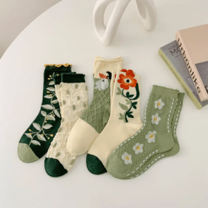 Set of 5 Aesthetic Fairycore Mismatched Socks for Unique Style