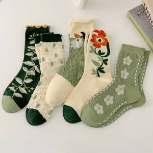 Set of 5 Aesthetic Fairycore Mismatched Socks for Unique Style