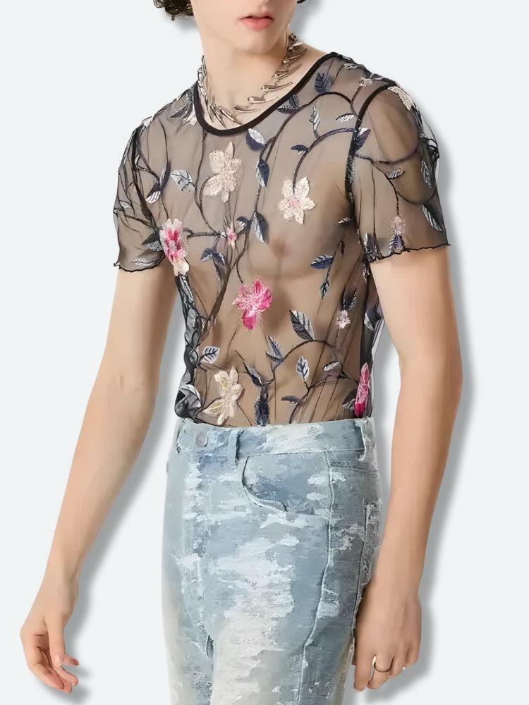 Sheer Floral Top: Y2K Aesthetic Coquette Style for Trendy Outfits