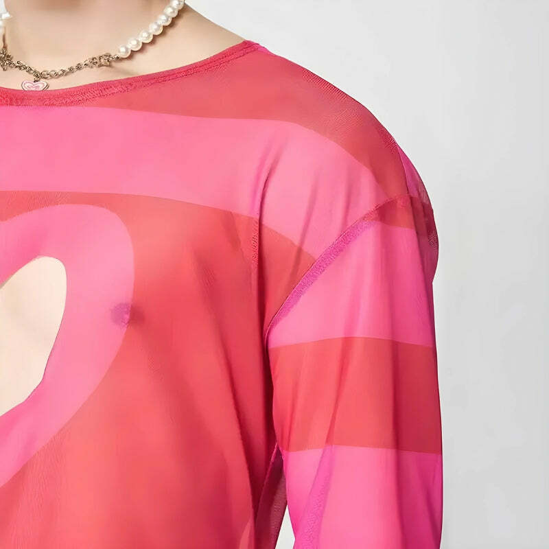 Soft Boy Heart Cut Out Crop Top - Y2K Aesthetic Coquette Style