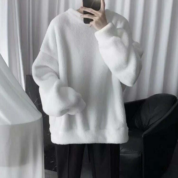 Soft Boy Oversized Teddy Sweatshirt - Y2K Aesthetic Cozy Fashion