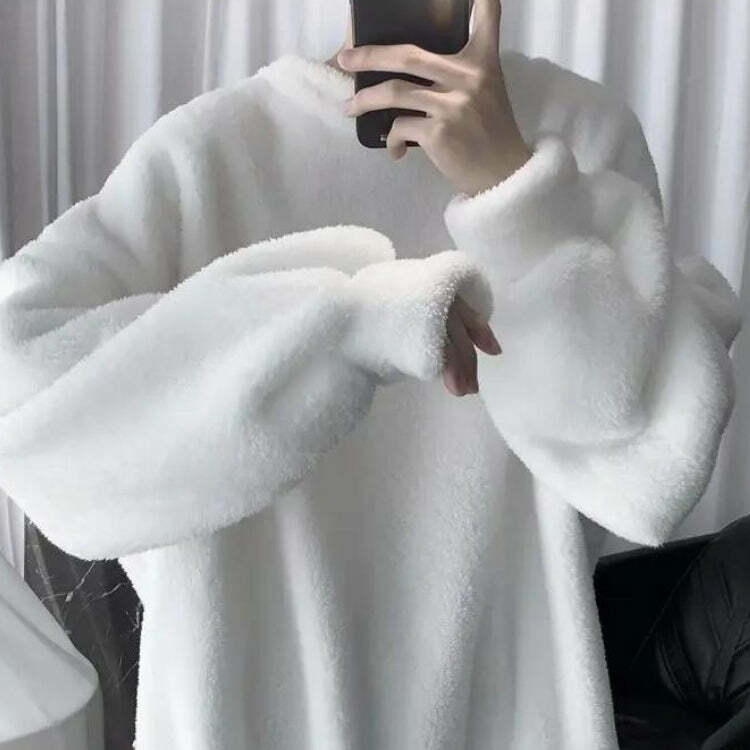 Soft Boy Oversized Teddy Sweatshirt - Y2K Aesthetic Cozy Fashion