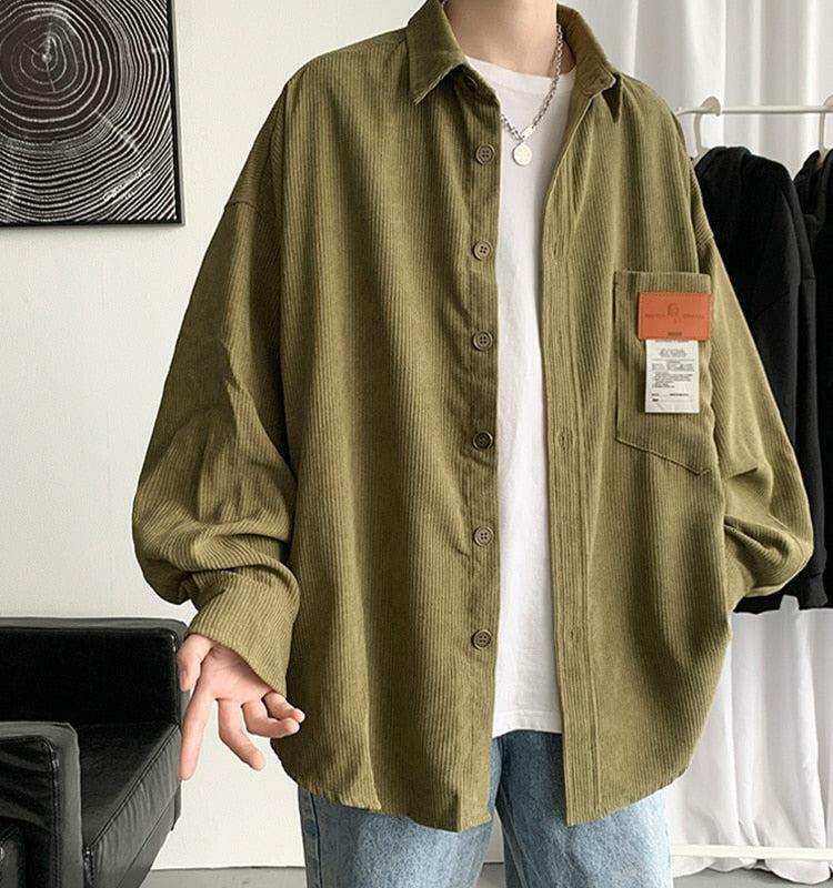 Soft Corduroy Casual Shirt - Y2K Aesthetic, Preppy Style Essential