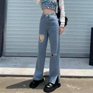 Soft Girl Aesthetic Heart Pants - Y2K Fashion for Trendy Outfits