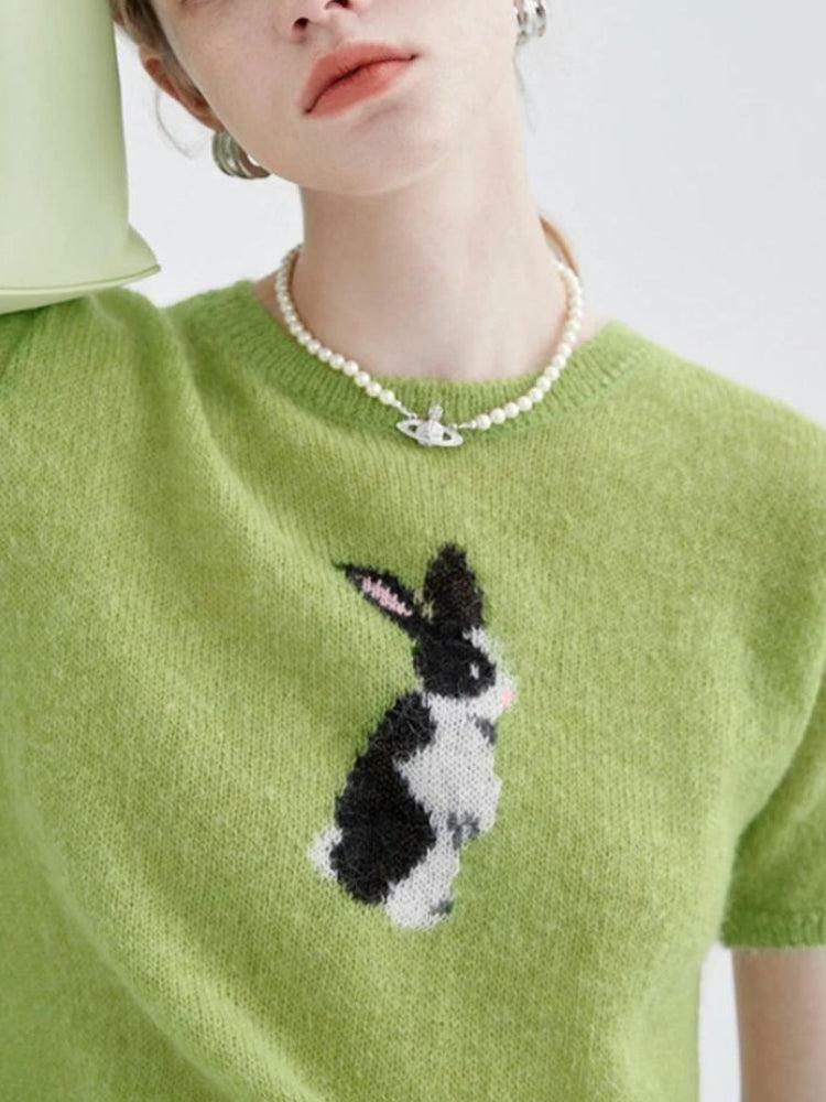 Soft Girl Aesthetic Rabbit Knitted Top - Cozy & Trendy Fashion Piece