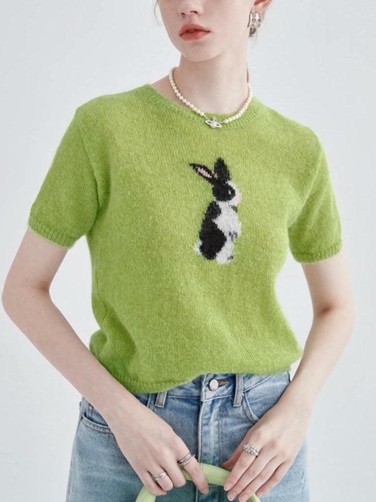 Soft Girl Aesthetic Rabbit Knitted Top - Cozy & Trendy Fashion Piece