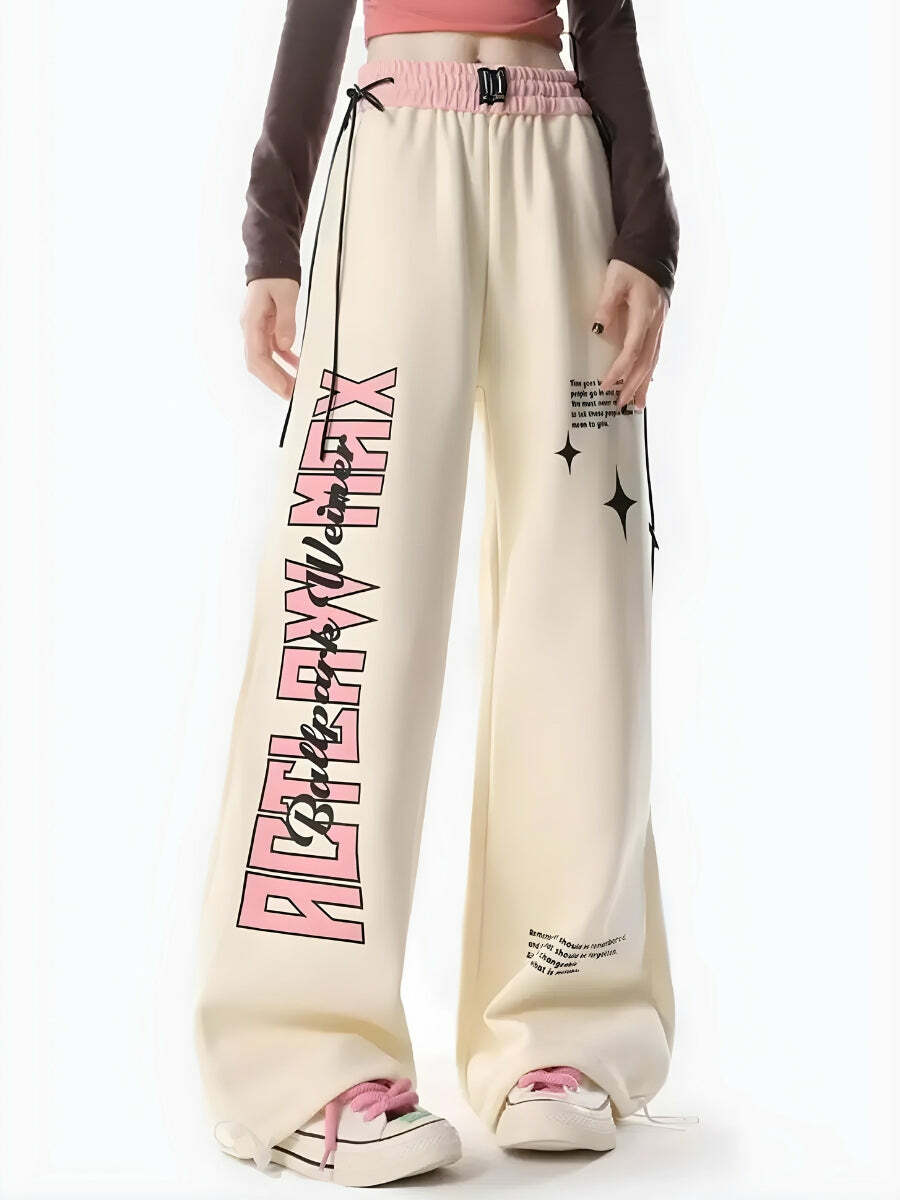 Soft Girl Lace-Up Sweatpants: Y2K Aesthetic Coquette Style Essentials