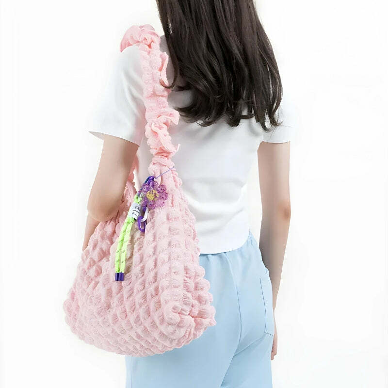 Soft Girl Quilted Ruched Hobo Bag - Aesthetic Coquette Style Essential