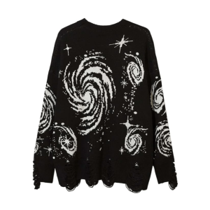 Starry Sky Sweater: Y2K Aesthetic, Cozy Grunge Style for Trendy Looks