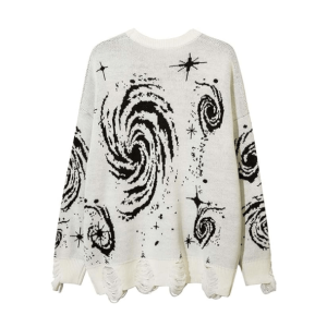 Starry Sky Sweater: Y2K Aesthetic, Cozy Grunge Style for Trendy Looks