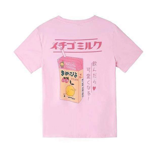 Strawberry Milk Box Tee - Y2K Aesthetic Coquette Style for Trendy Looks