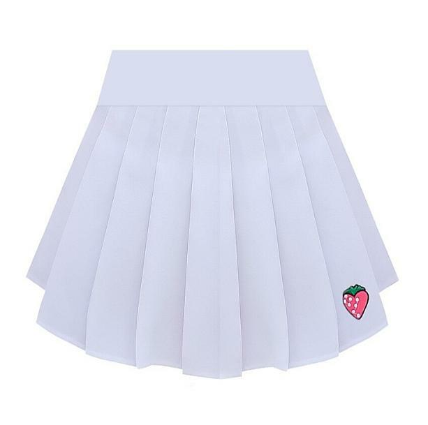 Strawberry Milk Skirt: Y2K Aesthetic Ruffle Skirt for Trendy Outfits