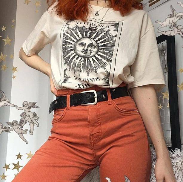 Sun and Moon Aesthetic T-Shirt - Trendy Y2K Fashion for Unique Styles