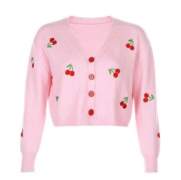 Sweet Cherry Cardigan: Y2K Aesthetic Coquette Style for Trendy Looks