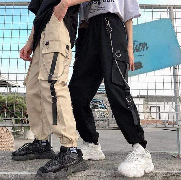 Trendy Aesthetic Pants with Chain for Y2K and Grunge Styles