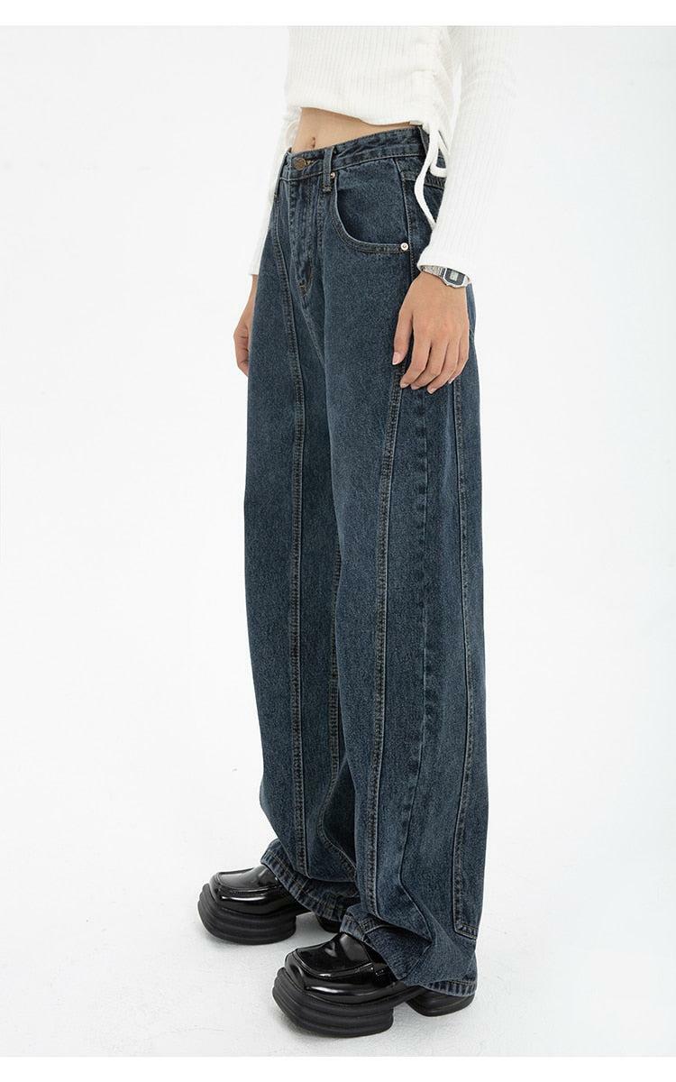 Trendy High Waisted Wide Leg Jeans for Y2K Aesthetic Fashion Lovers