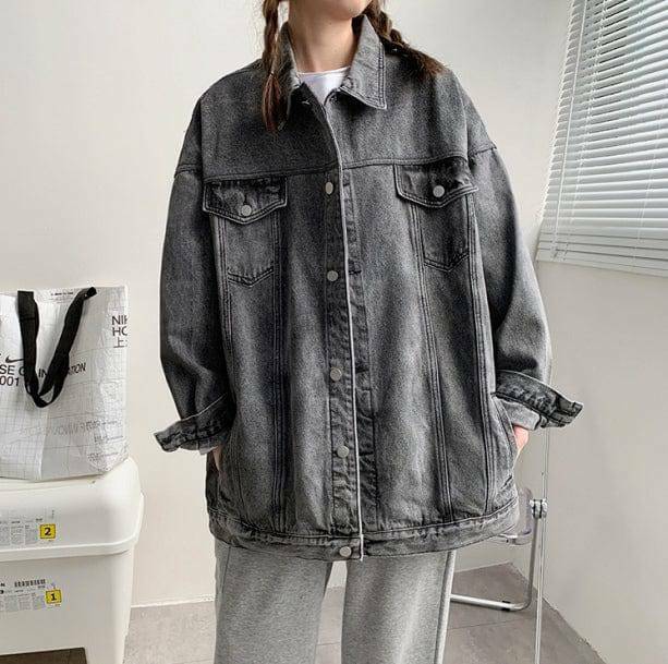 Trendy Normcore Jean Jacket for Y2K Aesthetic and Grunge Styles