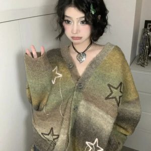 Trendy Oversized Cardigan for Y2K Aesthetic & Cozy Layering