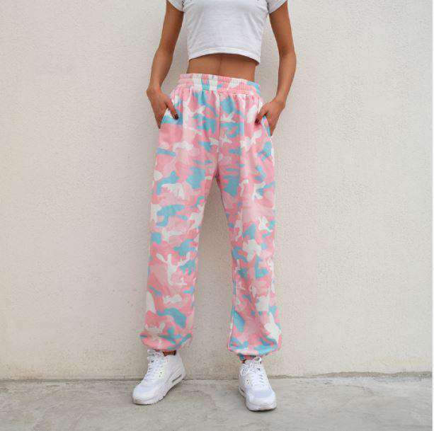 Trendy Pink Camouflage Pants for Aesthetic Coquette and Y2K Fashion