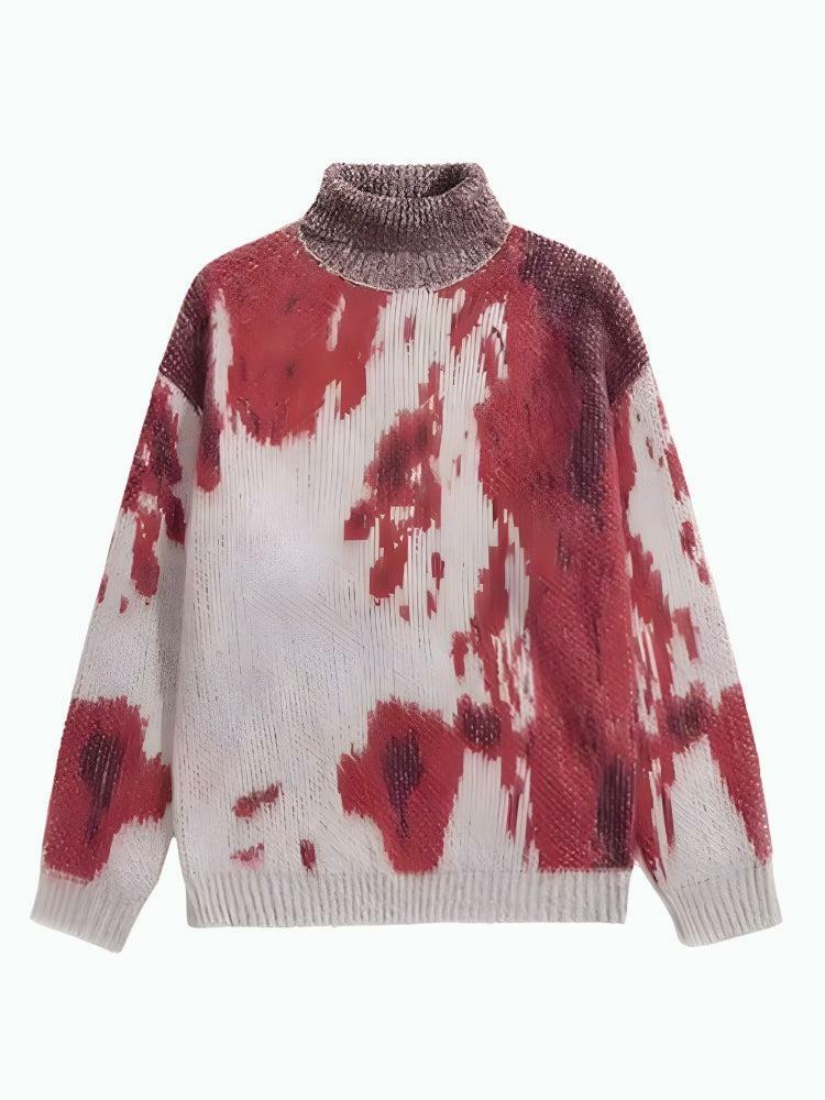 Trendy Tie Dye Turtle Neck Sweater - Aesthetic Knit Fashion Must-Have