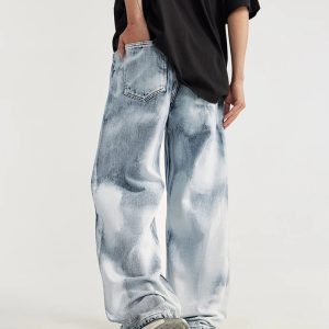 Trendy Y2K Acid Wash Jeans for Aesthetic Coquette and Grunge Styles