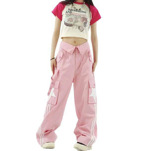 Trendy Y2K Cargo Pants for Aesthetic Coquette and Grunge Styles