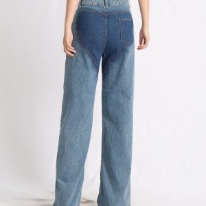 Trendy Y2K Cut Out Denim Jeans - Aesthetic Grunge & Coquette Style