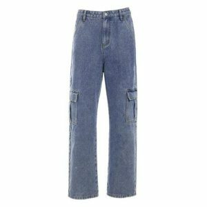 Trendy Y2K Deep Pocket Jeans for Aesthetic Coquette & Grunge Styles