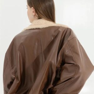 Trendy Y2K Faux Leather & Fur Jacket for Aesthetic Coquette Style