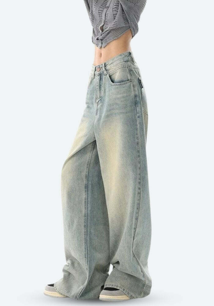 Trendy Y2K Low Rise Baggy Denim Jeans for Aesthetic Coquette Style