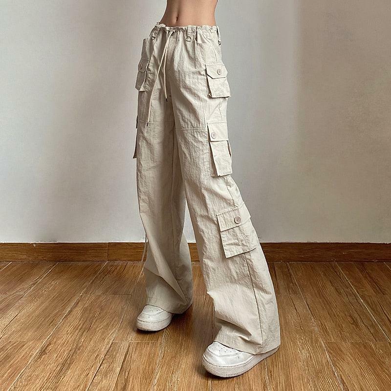 Trendy Y2K Low Rise Cargo Pants for Aesthetic Coquette Style