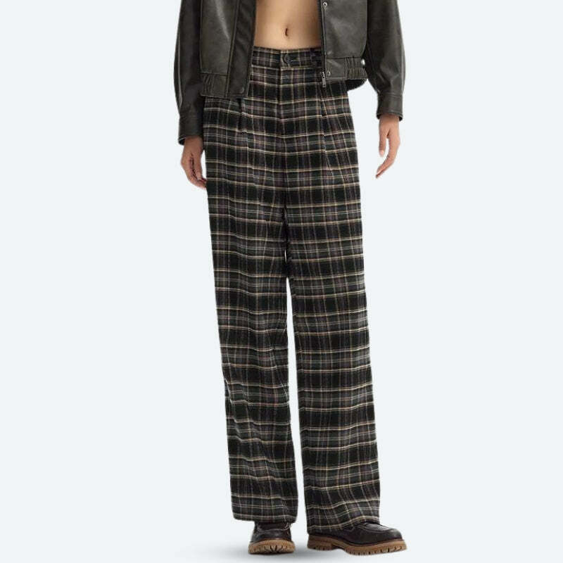 Trendy Y2K Plaid Pajama Pants for Cozy Aesthetic Vibes