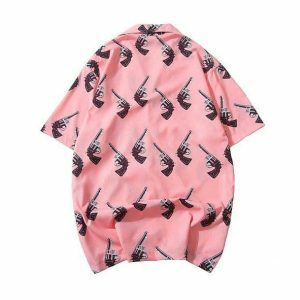 Vaporwave Aesthetic Pink Gun Tee - Y2K Fashion & Coquette Style