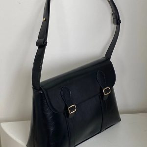 Vintage Faux Leather Messenger Bag - Y2K Aesthetic & Coquette Style