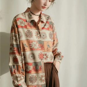 Vintage Grandmacore Aesthetic Shirt with Unique Design and Soft Fabric